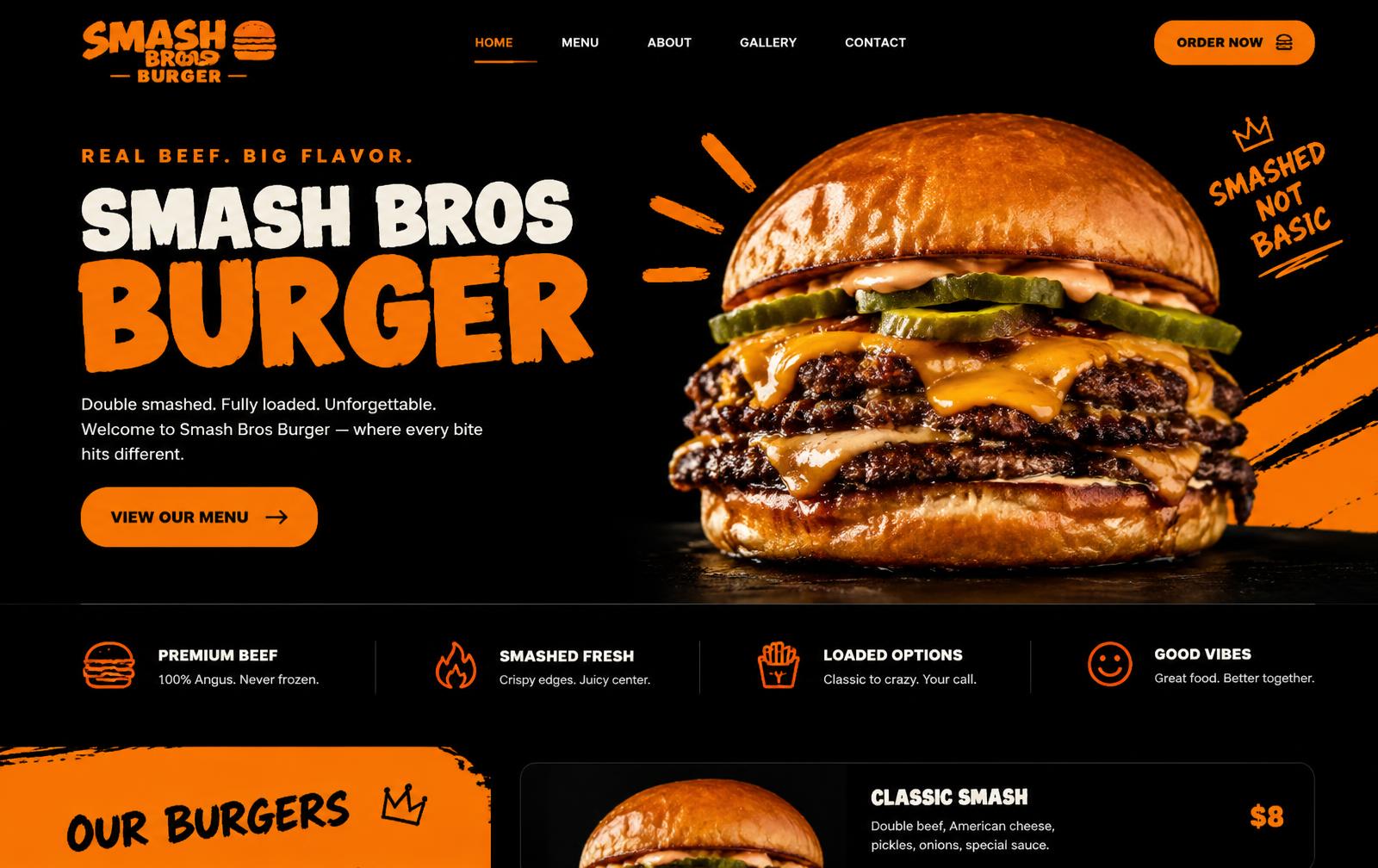 Demo-Konzept für ein Burger-Restaurant